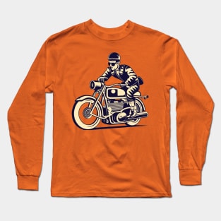 Motorcycle 1970’s Graphic Design Long Sleeve T-Shirt